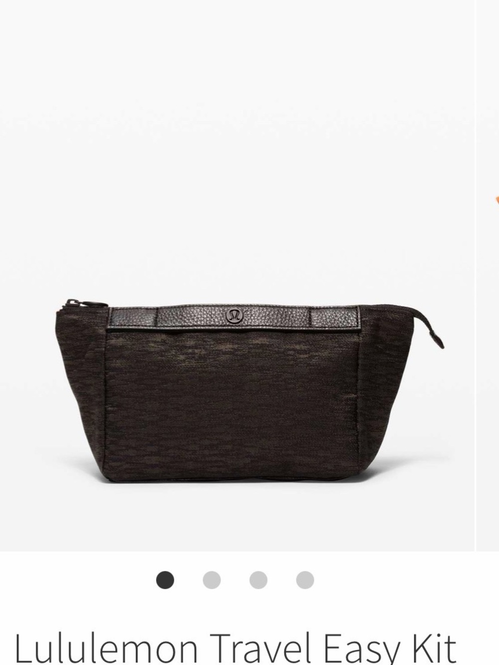 lululemon athletica Travel Easy Kit makeup bag — Black with orange interior